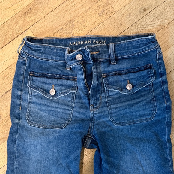 American Eagle Outfitters Dark Blue Flare Jeans - Picture 2 of 6